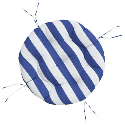 vidaXL Round Cushion Blue&White Stripe Ø 60 x11 cm Oxford Fabric