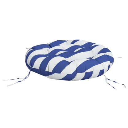 vidaXL Round Cushion Blue&White Stripe Ø 60 x11 cm Oxford Fabric