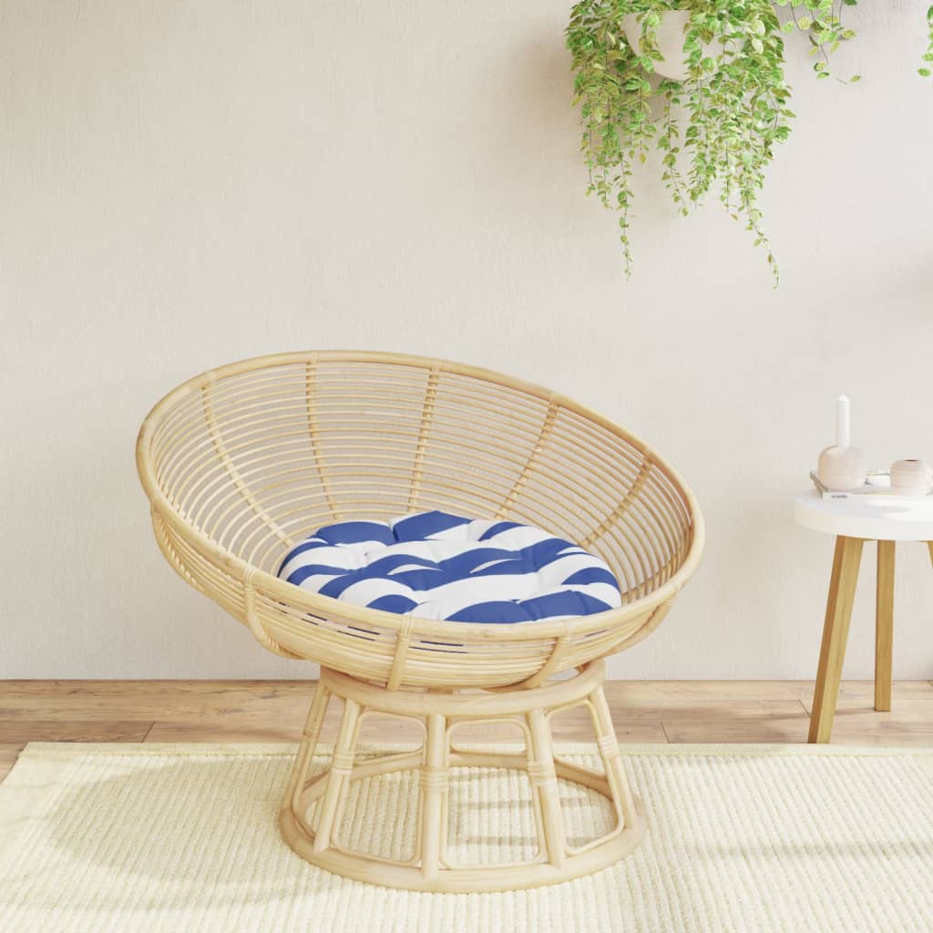 vidaXL Round Cushion Blue&White Stripe Ø 60 x11 cm Oxford Fabric