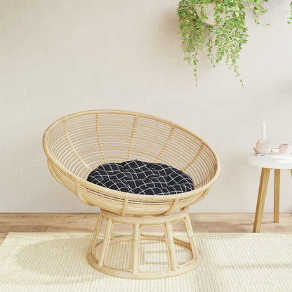 vidaXL Round Cushion Black Check Pattern Ø 60 x11 cm Oxford Fabric