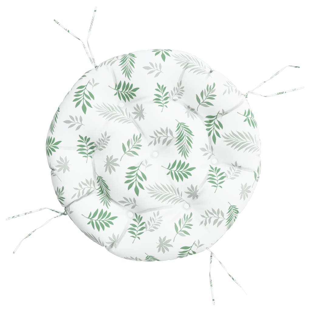 vidaXL Round Cushion Leaf Pattern Ø 60 x11 cm Oxford Fabric