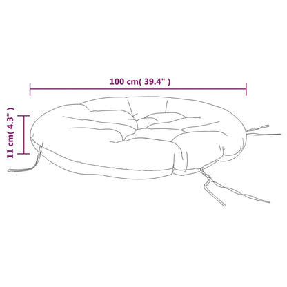 vidaXL Round Cushion Leaf Pattern Ø 100 x11 cm Oxford Fabric