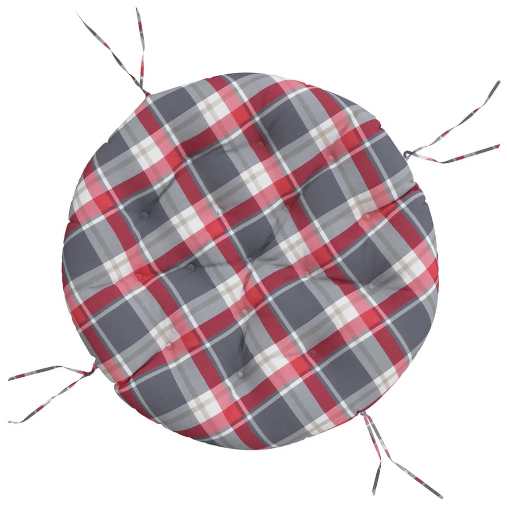 vidaXL Round Cushion Red Check Pattern Ø 100 x11 cm Oxford Fabric