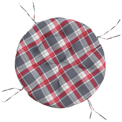 vidaXL Round Cushion Red Check Pattern Ø 100 x11 cm Oxford Fabric