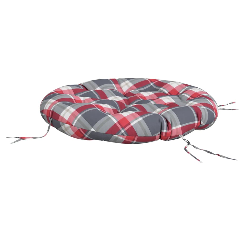 vidaXL Round Cushion Red Check Pattern Ø 100 x11 cm Oxford Fabric