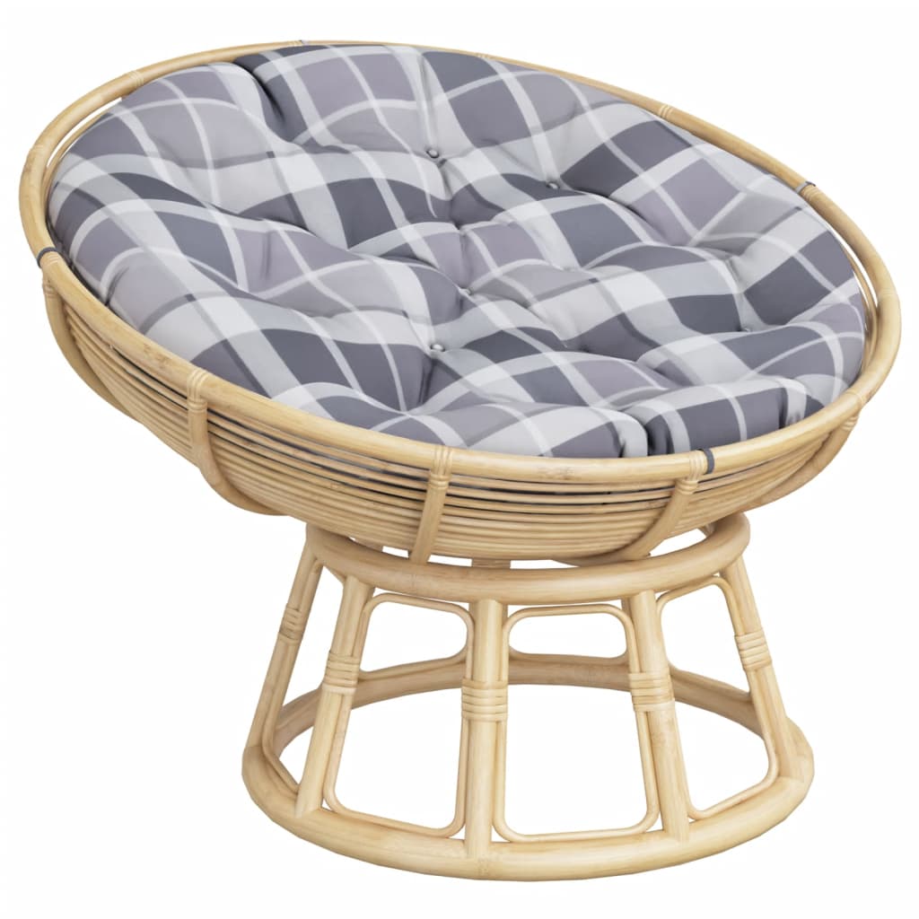 vidaXL Round Cushion Grey Check Pattern Ø 100 x11 cm Oxford Fabric