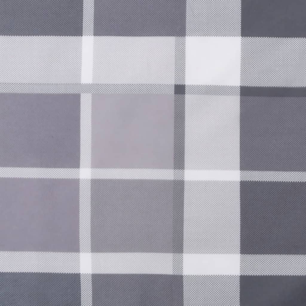 vidaXL Round Cushion Grey Check Pattern Ø 100 x11 cm Oxford Fabric