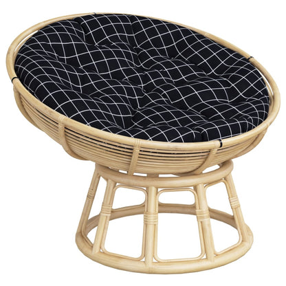 vidaXL Round Cushion Black Check Pattern Ø 100 x11 cm Oxford Fabric