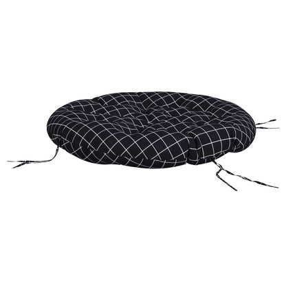 vidaXL Round Cushion Black Check Pattern Ø 100 x11 cm Oxford Fabric