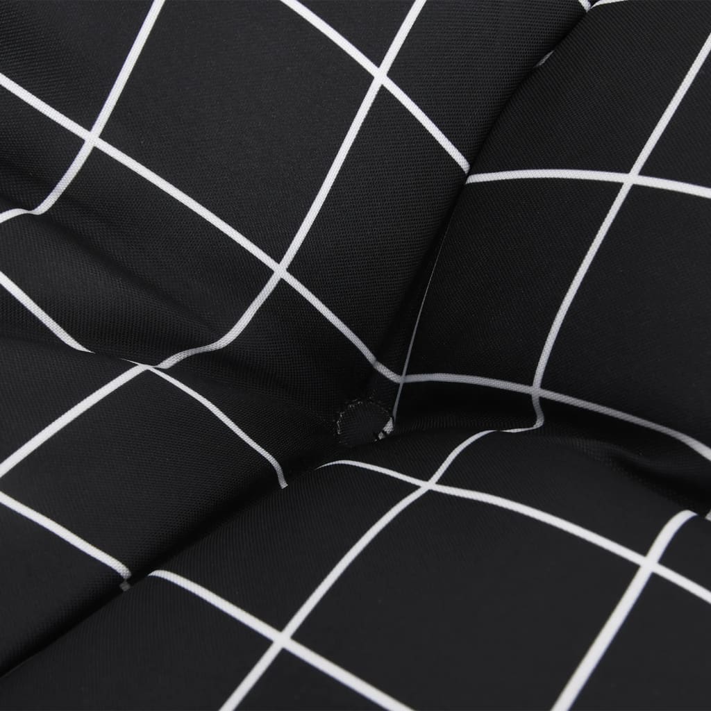 vidaXL Round Cushion Black Check Pattern Ø 100 x11 cm Oxford Fabric