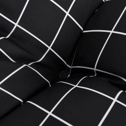 vidaXL Round Cushion Black Check Pattern Ø 100 x11 cm Oxford Fabric
