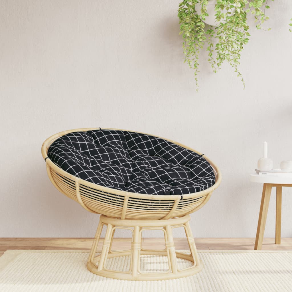 vidaXL Round Cushion Black Check Pattern Ø 100 x11 cm Oxford Fabric