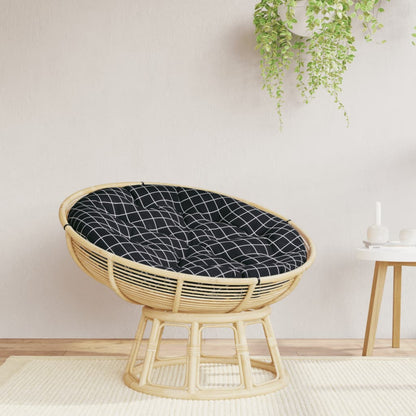 vidaXL Round Cushion Black Check Pattern Ø 100 x11 cm Oxford Fabric