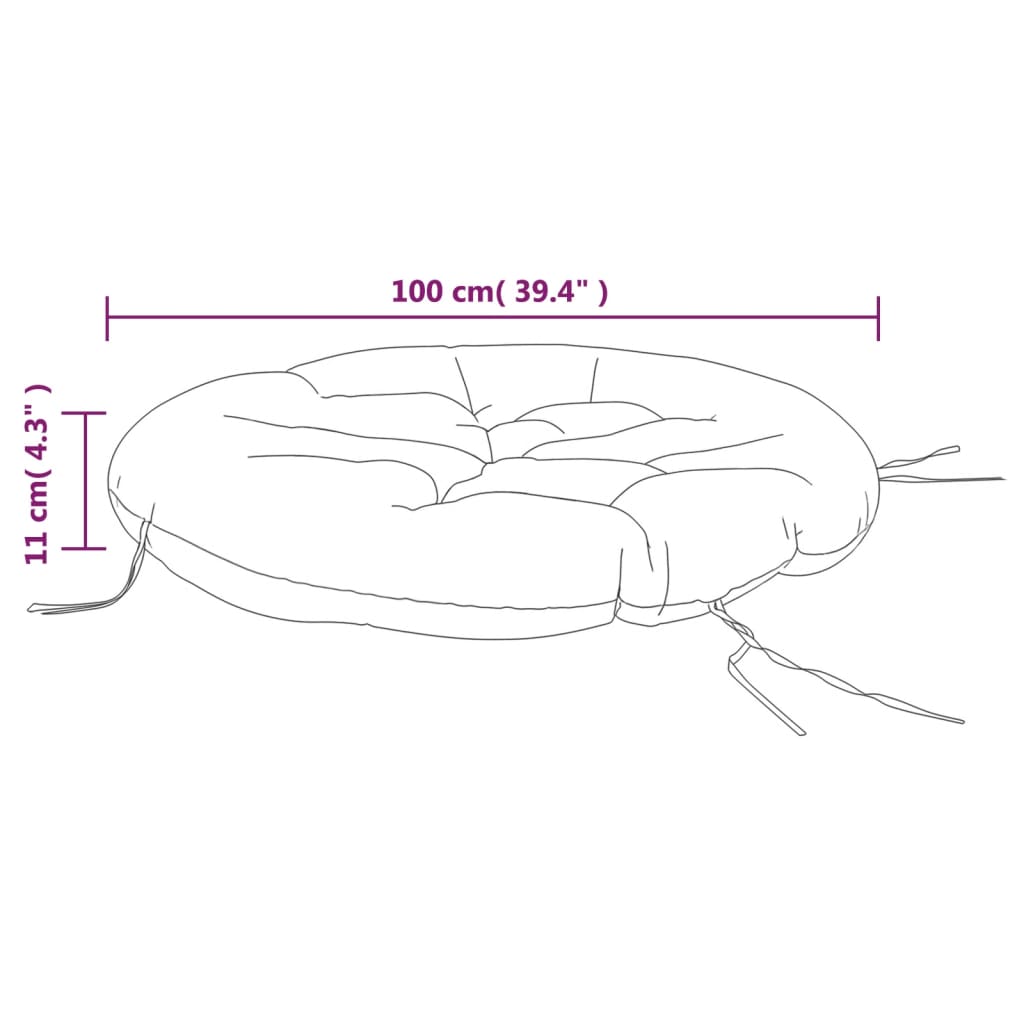 vidaXL Round Cushion Pink Ø 100 x11 cm Oxford Fabric