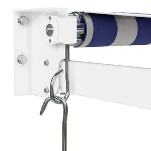 vidaXL Retractable Awning Blue and White 4x3 m Fabric and Aluminium