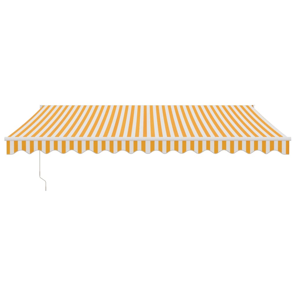 vidaXL Retractable Awning Yellow and White 4.5x3 m Fabric and Aluminium
