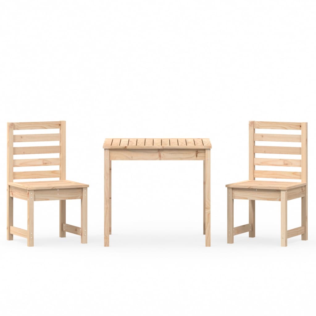vidaXL 3 Piece Garden Bistro Set Solid Wood Pine