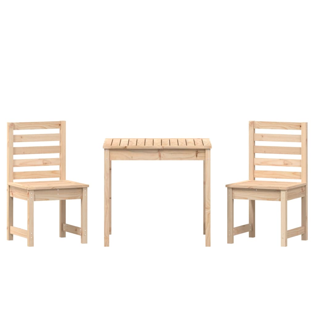 vidaXL 3 Piece Garden Bistro Set Solid Wood Pine