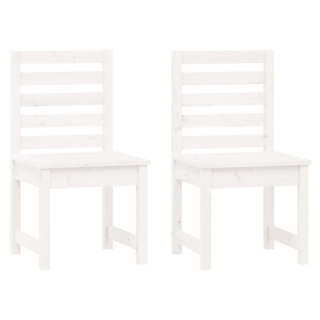 vidaXL 3 Piece Garden Bistro Set White Solid Wood Pine