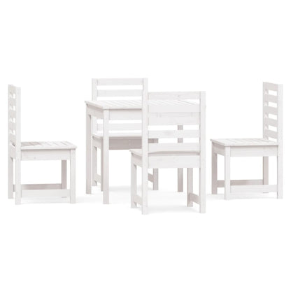 vidaXL 5 Piece Garden Dining Set White Solid Wood Pine