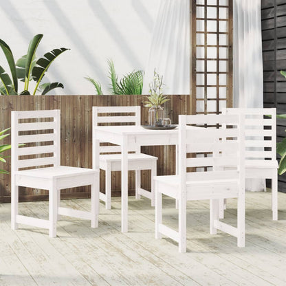 vidaXL 5 Piece Garden Dining Set White Solid Wood Pine