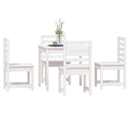 vidaXL 5 Piece Garden Dining Set White Solid Wood Pine