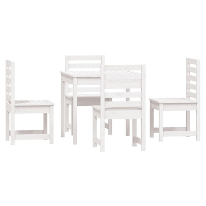 vidaXL 5 Piece Garden Dining Set White Solid Wood Pine