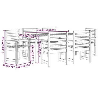 vidaXL 7 Piece Garden Dining Set Solid Wood Douglas