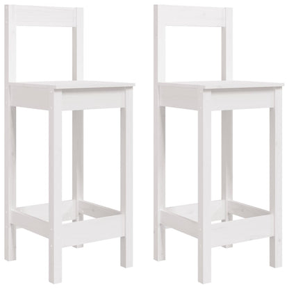 vidaXL 3 Piece Garden Bar Set White Solid Wood Pine