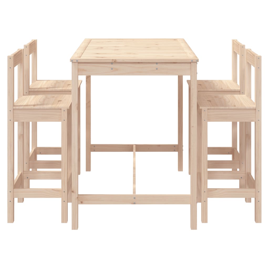 vidaXL 5 Piece Garden Bar Set Solid Wood Pine
