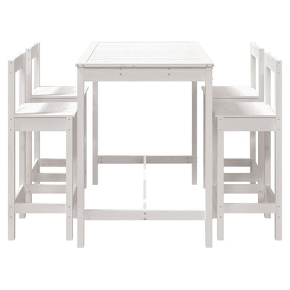 vidaXL 5 Piece Garden Bar Set White Solid Wood Pine