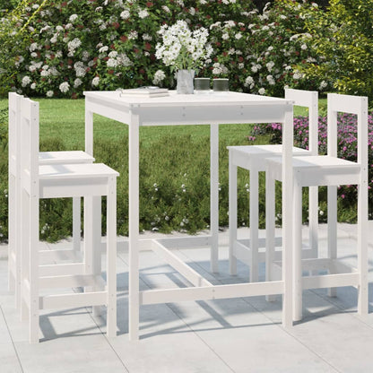 vidaXL 5 Piece Garden Bar Set White Solid Wood Pine
