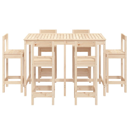 vidaXL 7 Piece Garden Bar Set Solid Wood Pine
