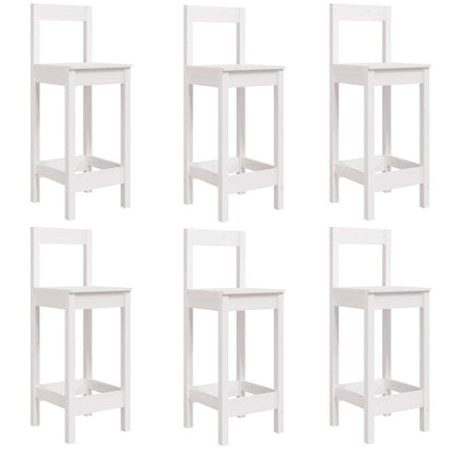 vidaXL 7 Piece Garden Bar Set White Solid Wood Pine
