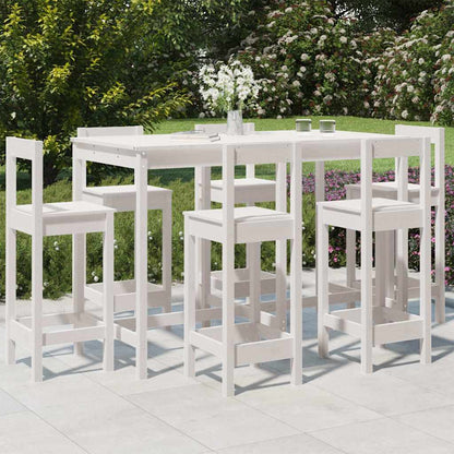 vidaXL 7 Piece Garden Bar Set White Solid Wood Pine
