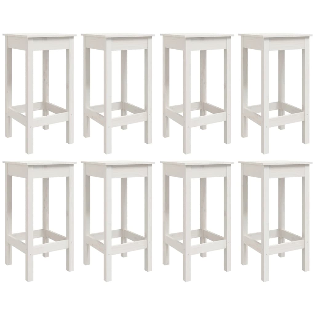 vidaXL 9 Piece Garden Bar Set White Solid Wood Pine