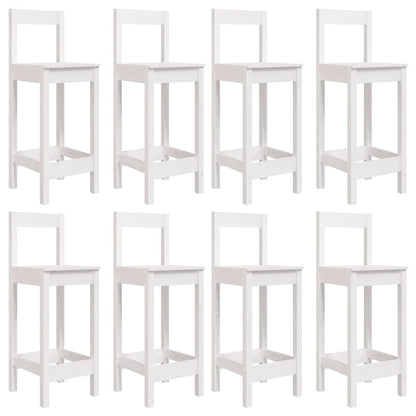 vidaXL 9 Piece Garden Bar Set White Solid Wood Pine