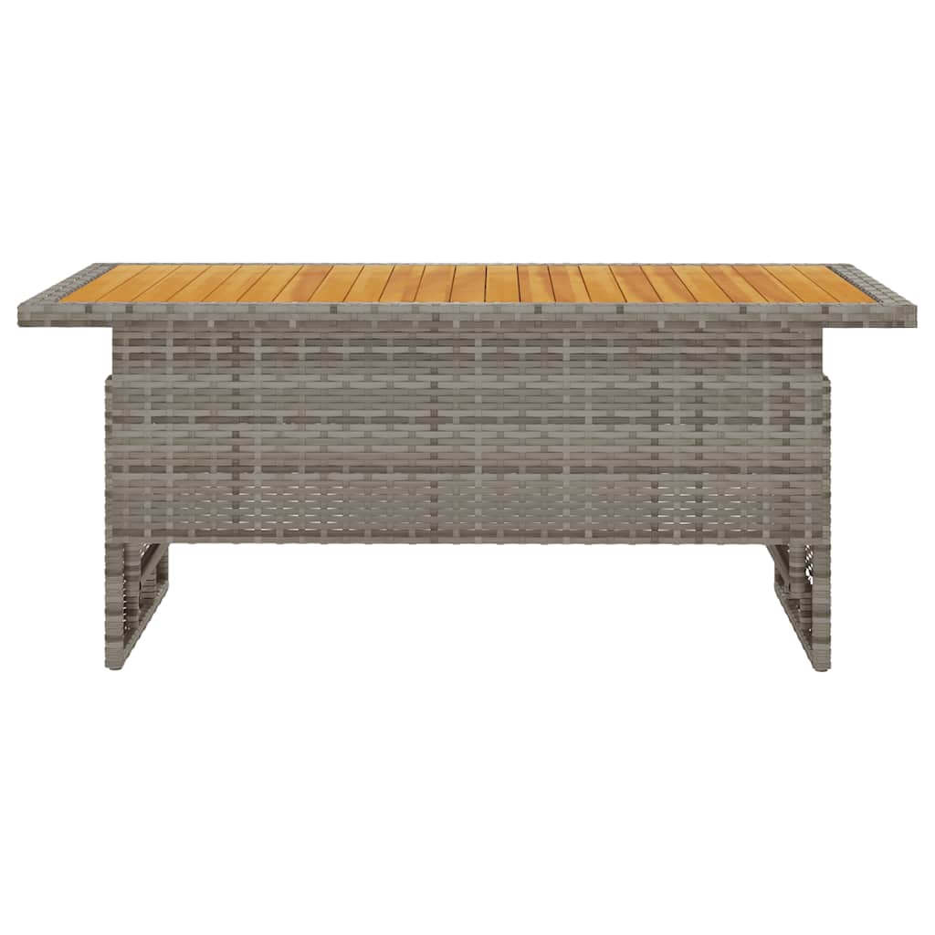 vidaXL Garden Table Grey 100x50x43/63 cm Solid Wood Acacia&Poly Rattan
