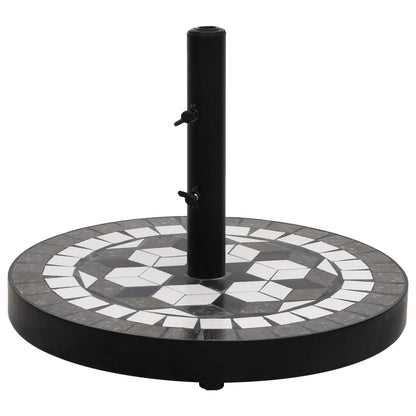 vidaXL Parasol Base Black and White Round 12 kg