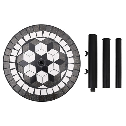 vidaXL Parasol Base Black and White Round 12 kg