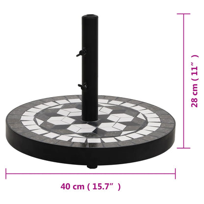 vidaXL Parasol Base Black and White Round 12 kg