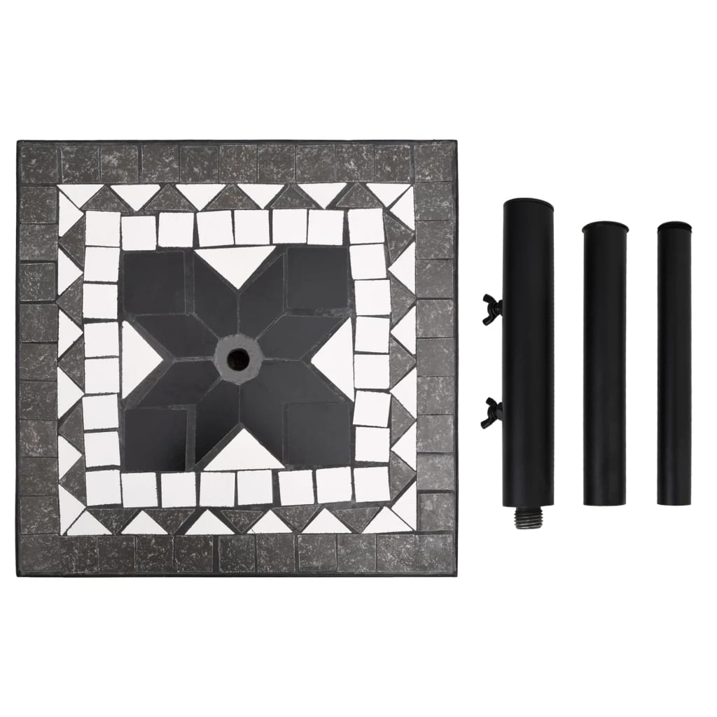 vidaXL Parasol Base Black and White Square 12 kg