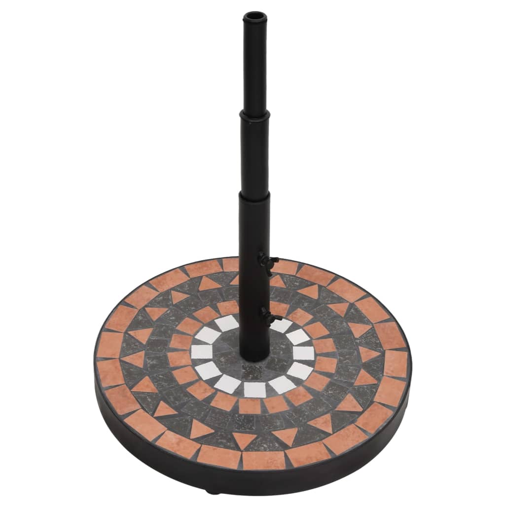vidaXL Parasol Base Terracotta and White Round 12 kg