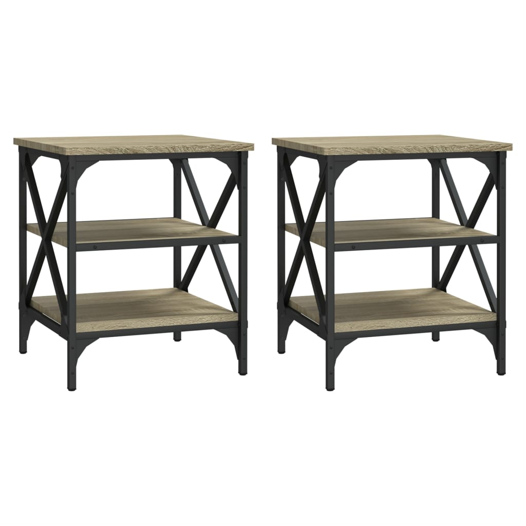 vidaXL Side Tables 2 pcs Sonoma Oak 40x42x50 cm Engineered Wood