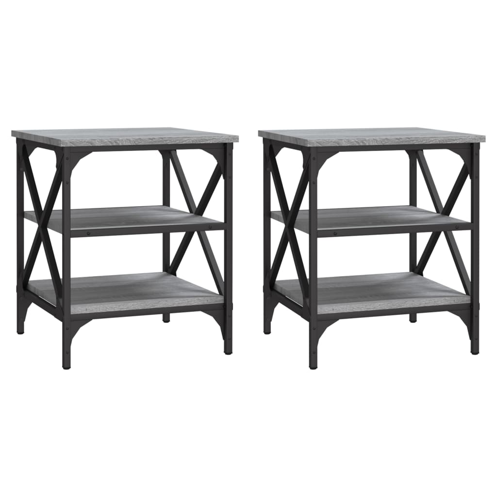 vidaXL Side Tables 2 pcs Grey Sonoma 40x42x50 cm Engineered Wood