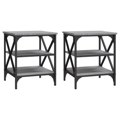 vidaXL Side Tables 2 pcs Grey Sonoma 40x42x50 cm Engineered Wood
