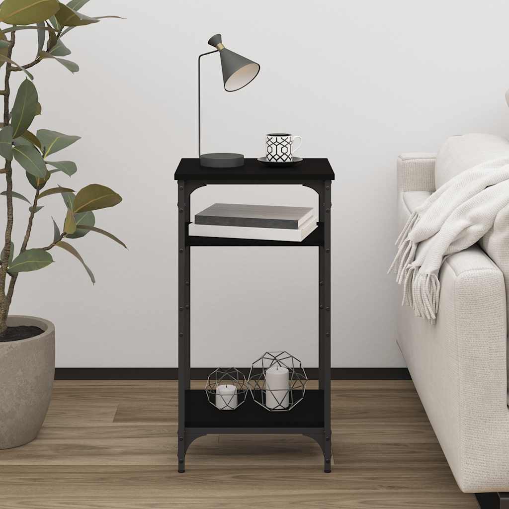 vidaXL Side Table | Black | Engineered wood | Small | Adjustable Feet
