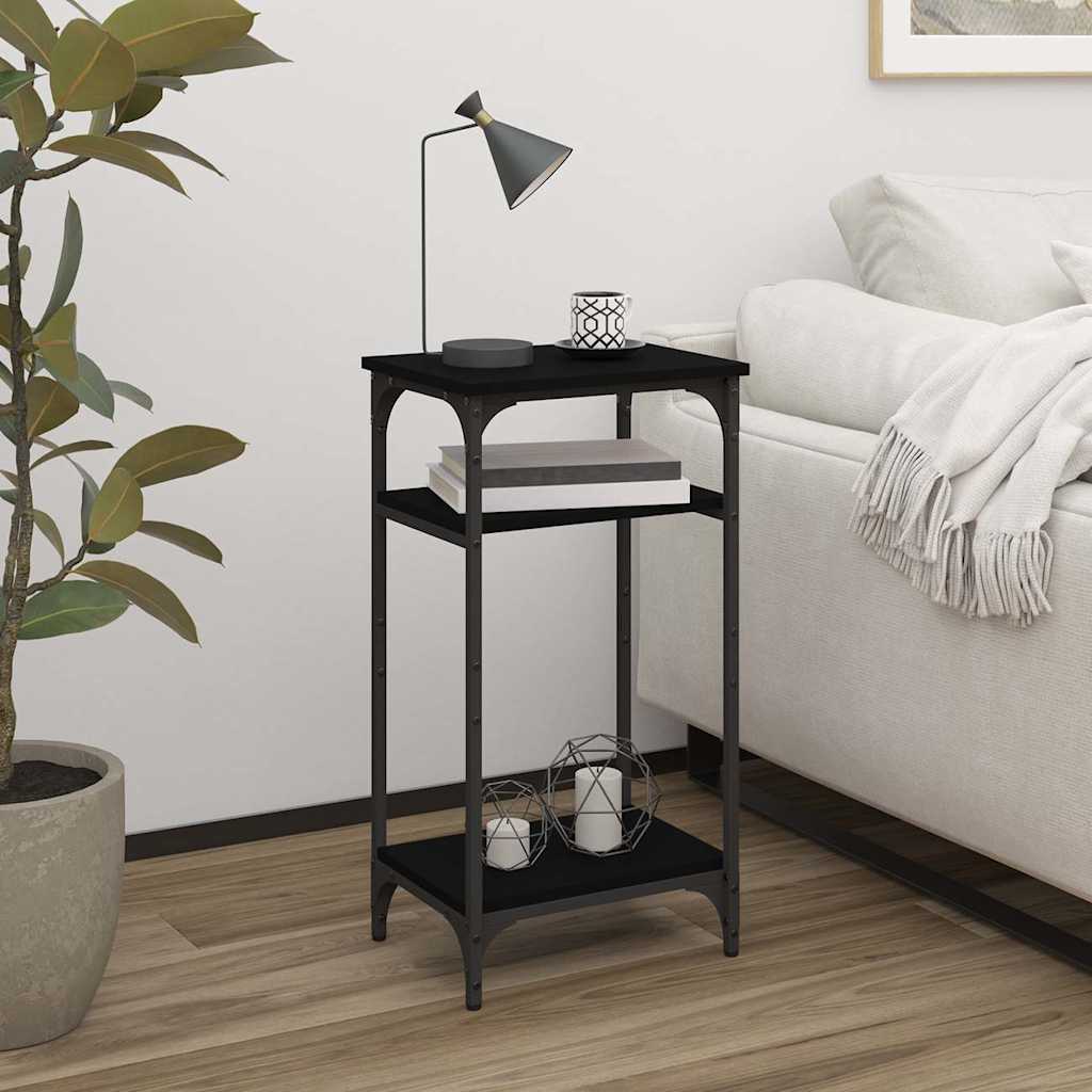 vidaXL Side Table | Black | Engineered wood | Small | Adjustable Feet