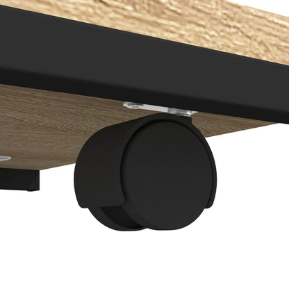 vidaXL Side Table with Wheels Sonoma Oak 50x35x55,5cm Engineered Wood