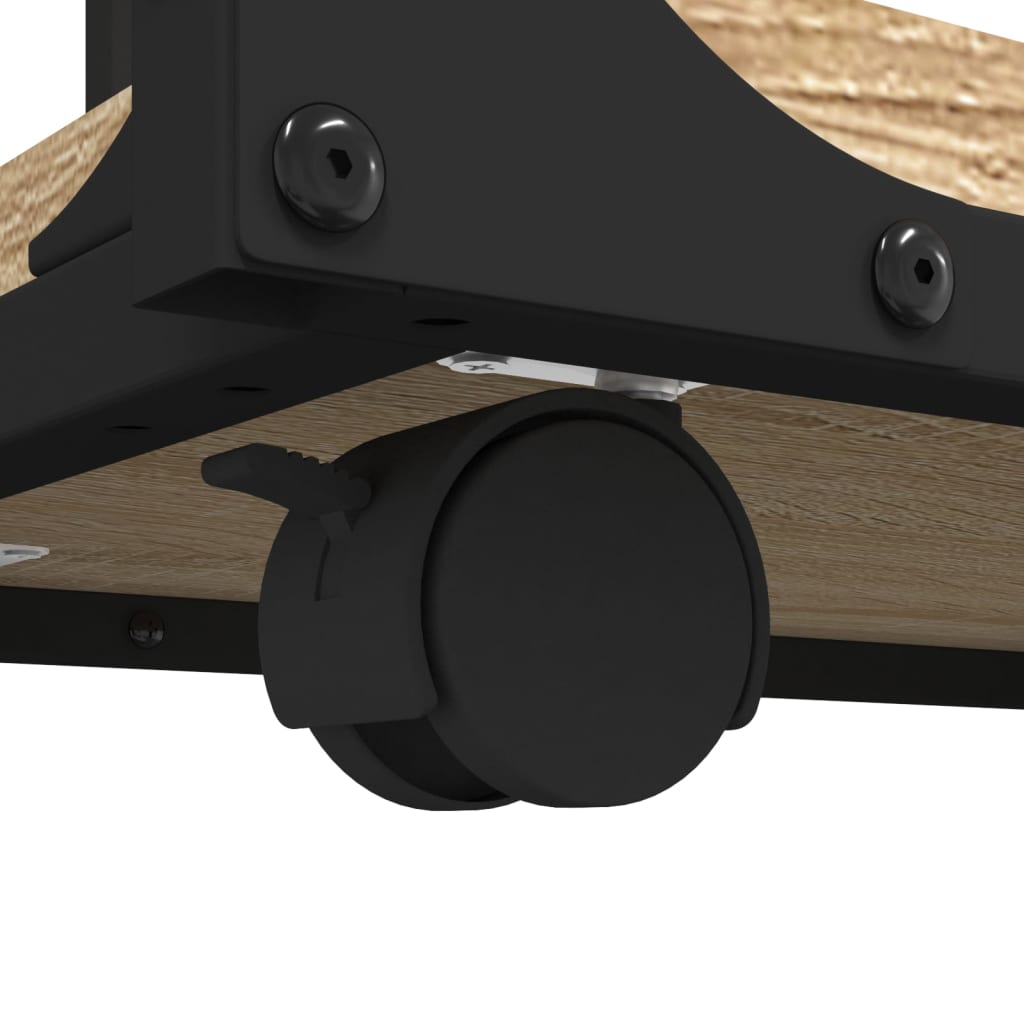 vidaXL Side Table with Wheels Sonoma Oak 50x35x55,5cm Engineered Wood